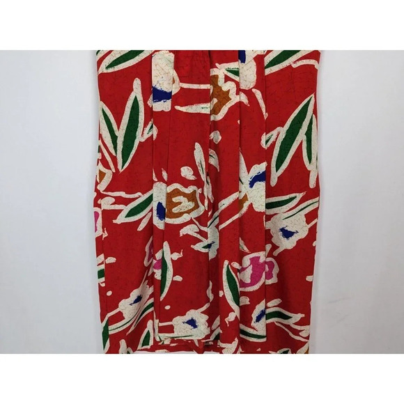 Vintage 60s Paradise Hawaii sz 14 Tropical Floral Sleeveless Knee Length Dress - Picture 7 of 10